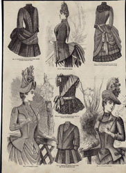 Antique Victorian Fashion wood engravings